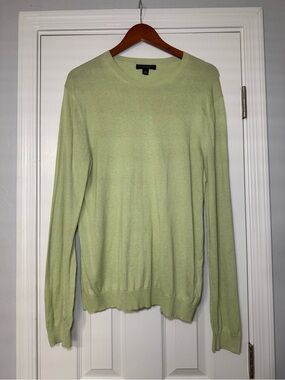 Banana republic men’s silk cotton long sleeve shirt size large pastel lime green